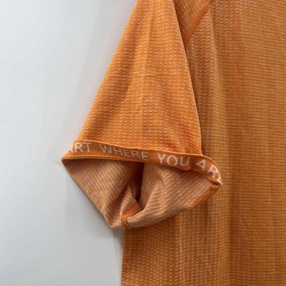Lululemon Metal Vent Tech Shirt Mens M Orange Yoga Gym Running Crossfit Lifting - Picture 11 of 14